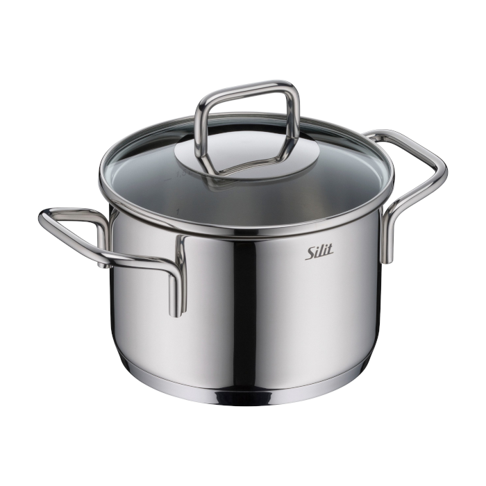 Kochtopf Extra Cook, mit Glasdeckel Edelstahl 18/10 (2-tlg), SiliTherm Universalboden, induktionsgeeignet, spülmaschinengeeignet