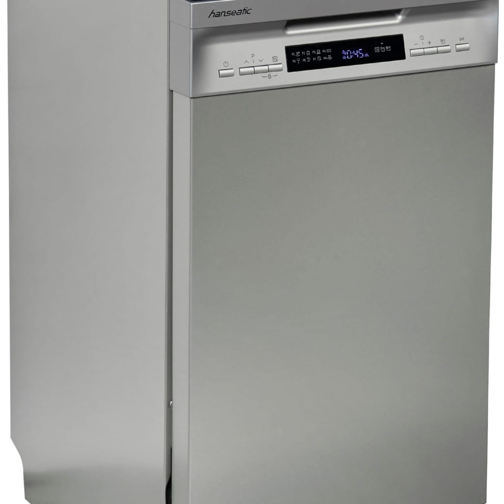 Hanseatic Standgeschirrspüler HG4585D107636QS, 10 Maßgedecke, für 10 Maßgedecke, mit höhenverstellbarem Oberkorb, mit 8 Programmen