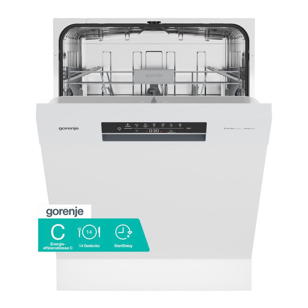 GORENJE Unterbaugeschirrspüler GU642C90W, 9,7 l, 14 Maßgedecke, auto. Türöffnung, Hygiene Programm, Startzeitvorwahl
