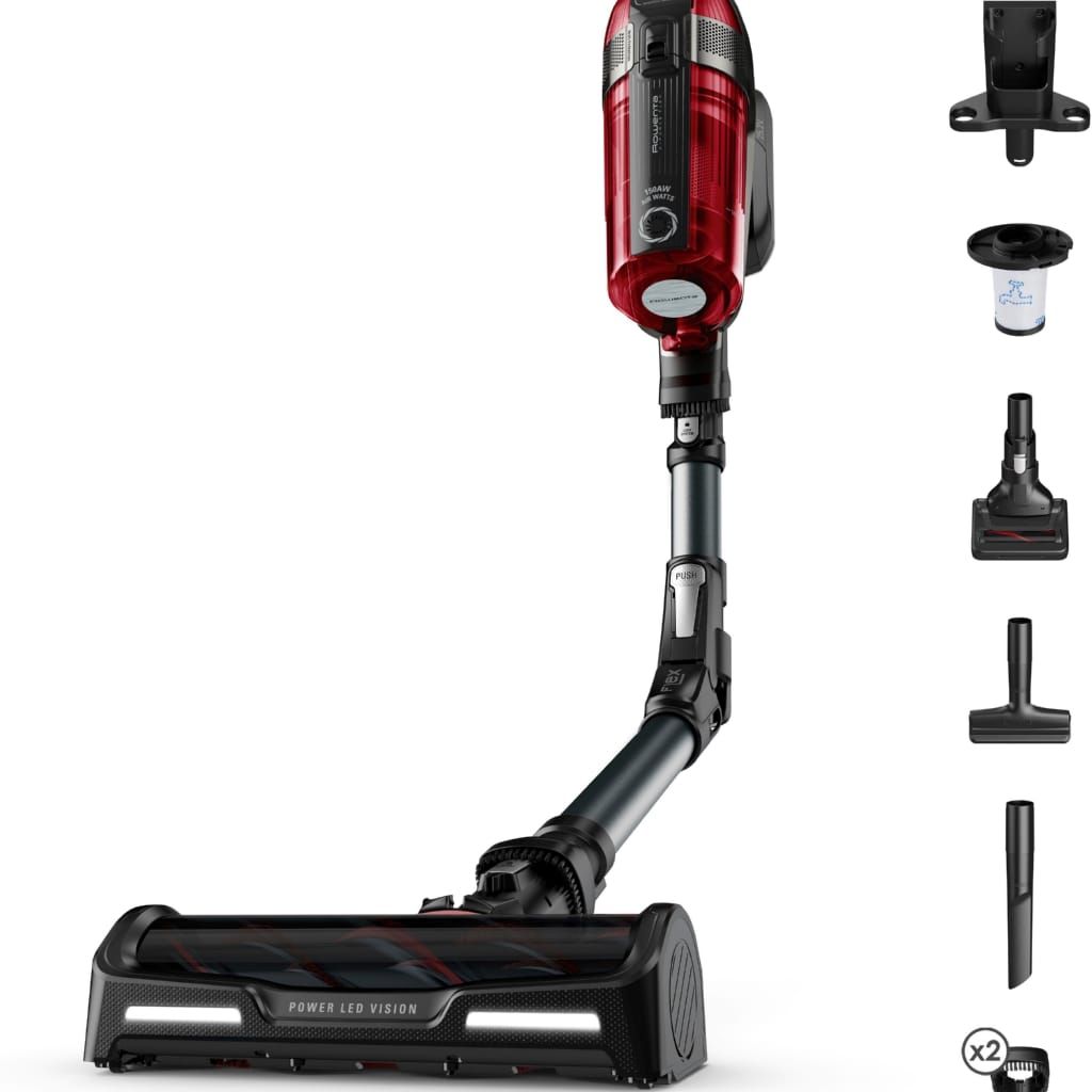 Rowenta Akku-Hand-und Stielstaubsauger RH98A8 X-Force Flex 12.60 Animal, kabellos, beutellos, leistungsstark, Tierhaar-Zubehör, hohes Fassungsvermögen, Flex-Gelenk