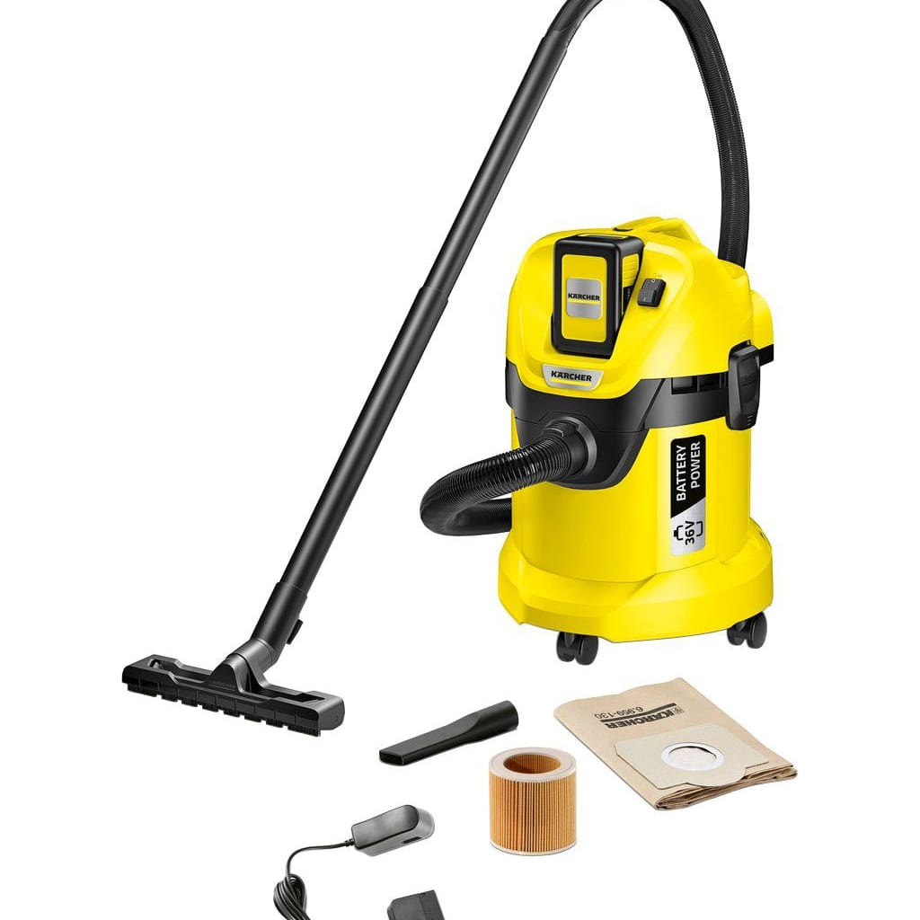 KÄRCHER Nass-Trocken-Akkusauger WD 3 Battery Set, 300 W, mit Beutel, inkl. 36 V/2,5 Ah Akku und Ladegerät