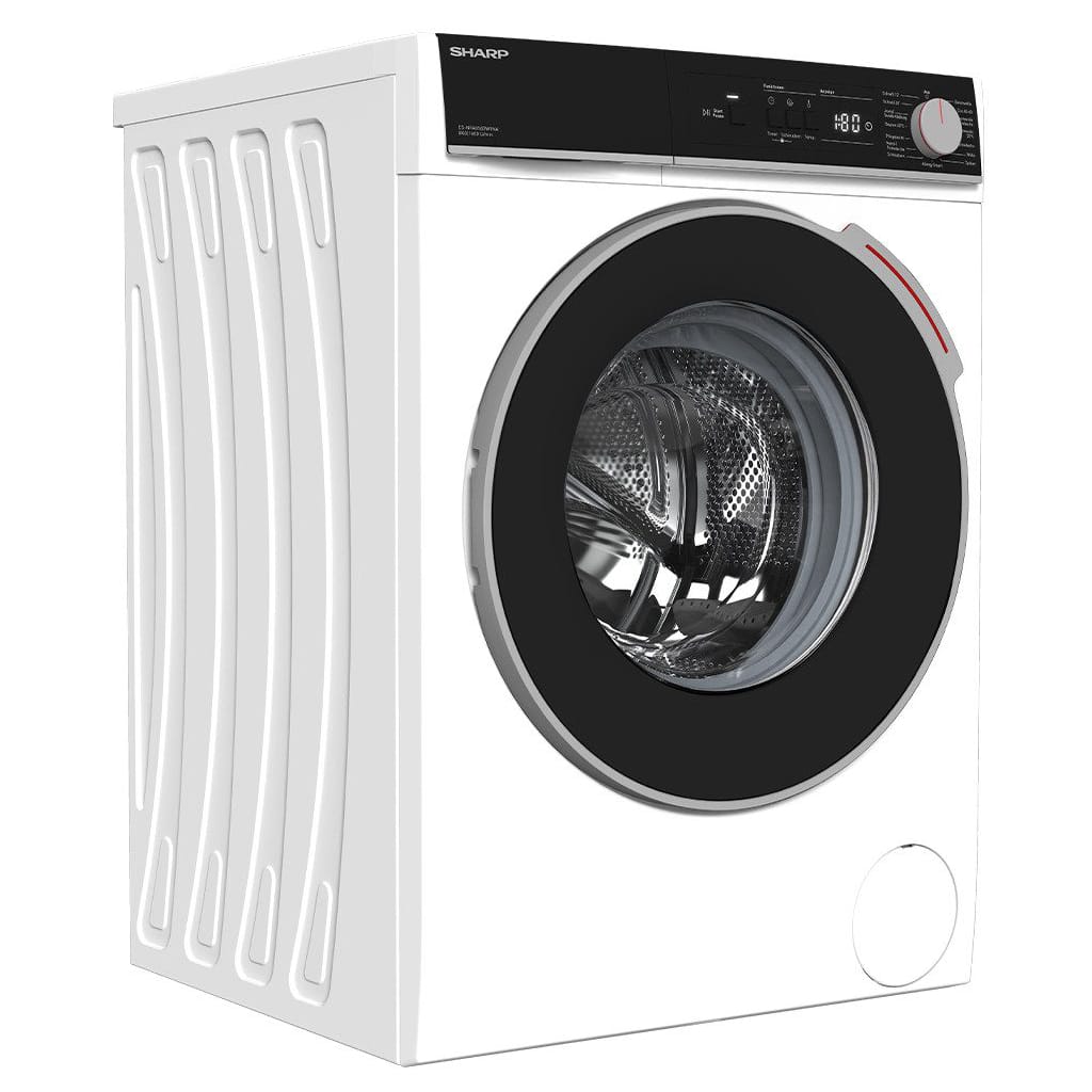 Sharp Waschmaschine ES-NFA816BW1NA-DE, 8 kg, 1600 U/min, AquaStop, AllergySmart, LED-Display, WaveCabinet