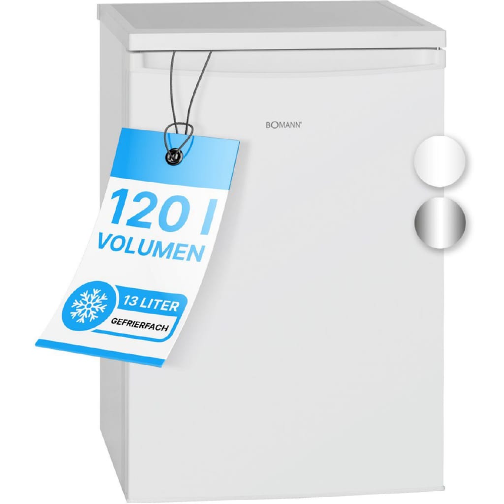 BOMANN Kühlschrank KS 2184 weiß, 84.5 cm hoch, 56 cm breit, mit Gefrierfach, 120L Nutzinhalt