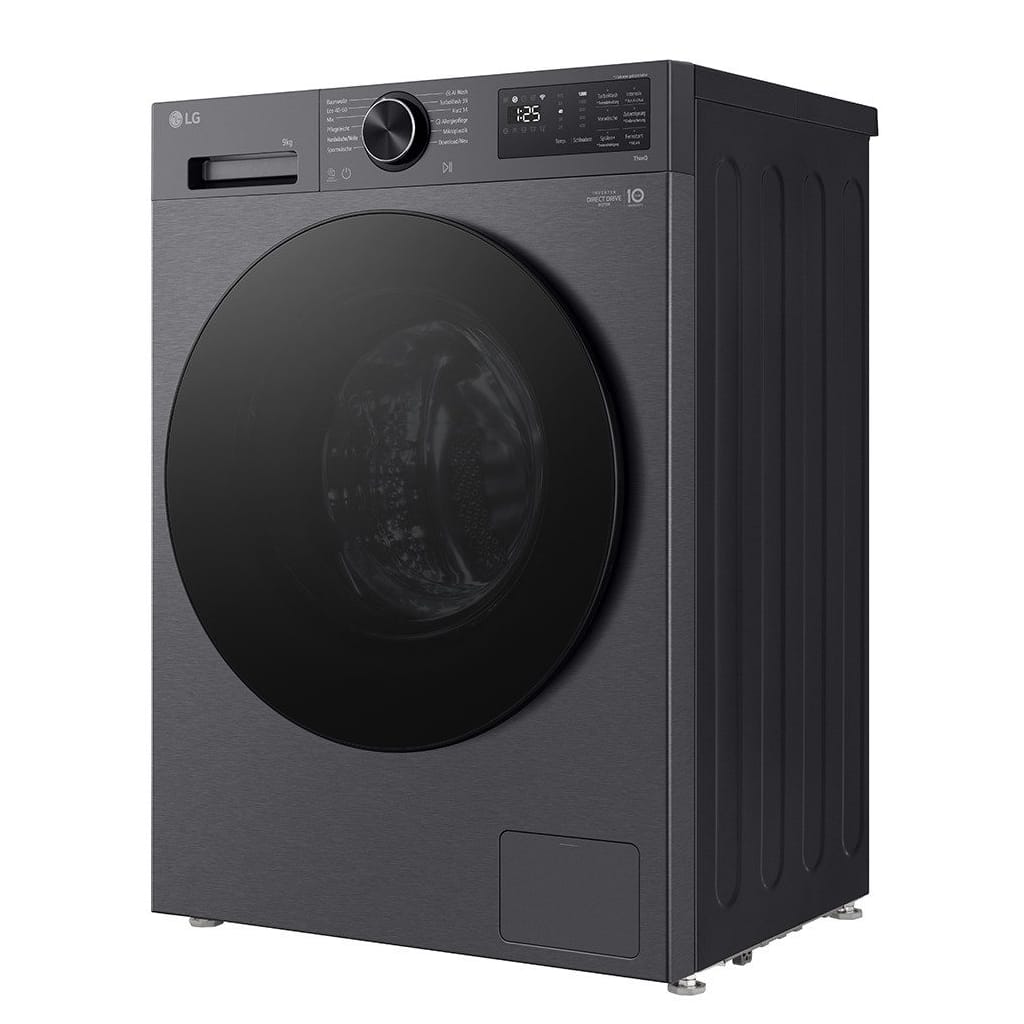 LG Waschmaschine F2X7SLIM9B, 9 kg, 1351 U/min, Dampffunktion, Trommelinnenbeleuchtung, Aqualock Wasserschutz