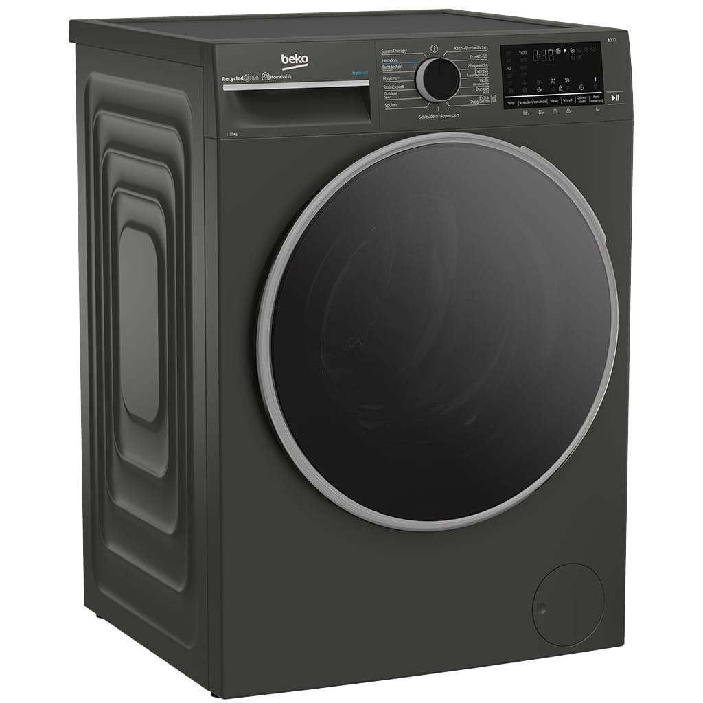 BEKO Waschmaschine Manhattan Gray B3WFT510415M, 10 kg, 1400 U/min, SteamCure, AddXtra, Ironfast, Zeitvorwahl