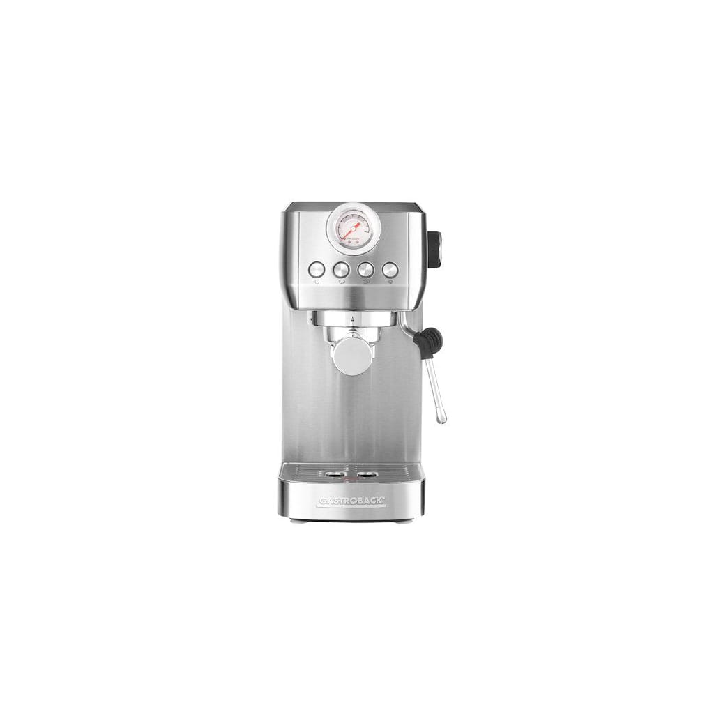 Gastroback Espressomaschine, Edelstahlfilter, Siebträger Espressomaschine für alle Kaffeespezialitäten
