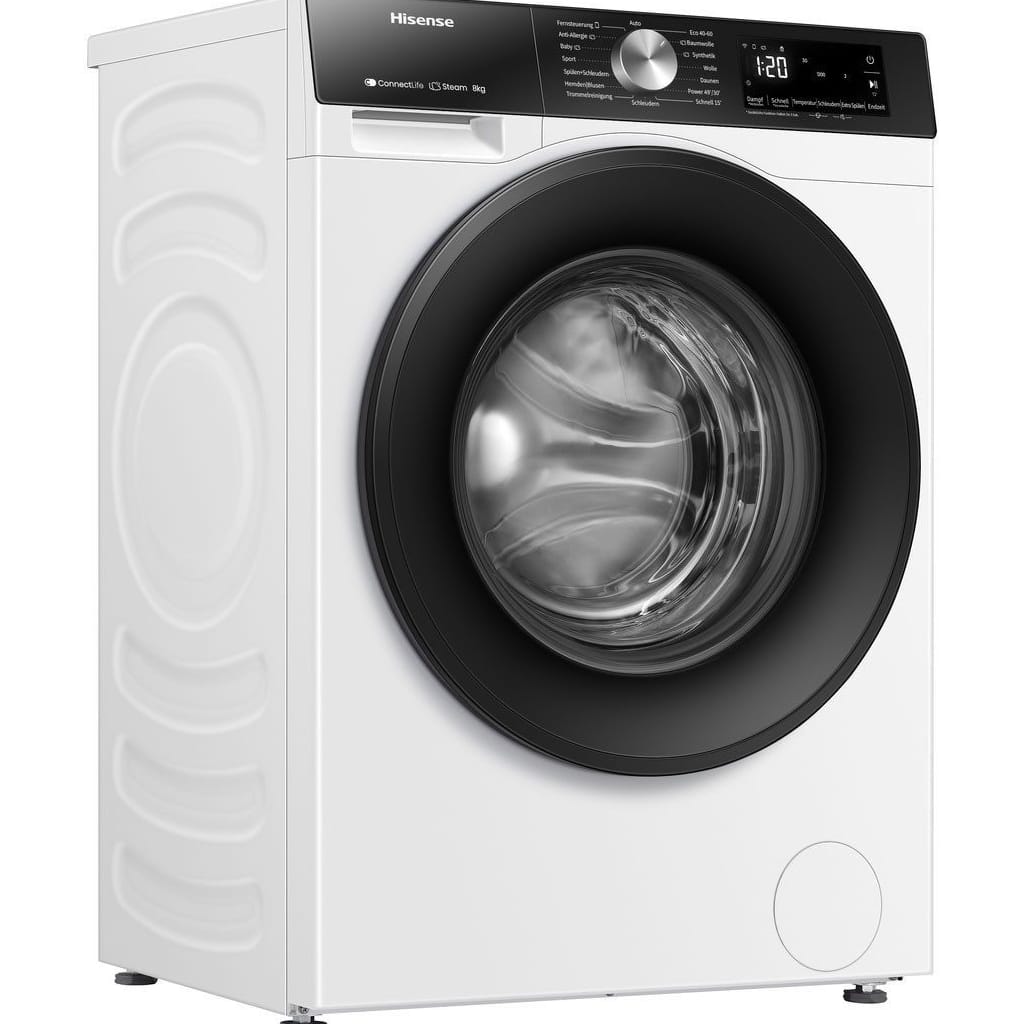 Hisense Waschmaschine WF3S8043BW3, 8 kg, 1400 U/min, Wifi-ConnectLife