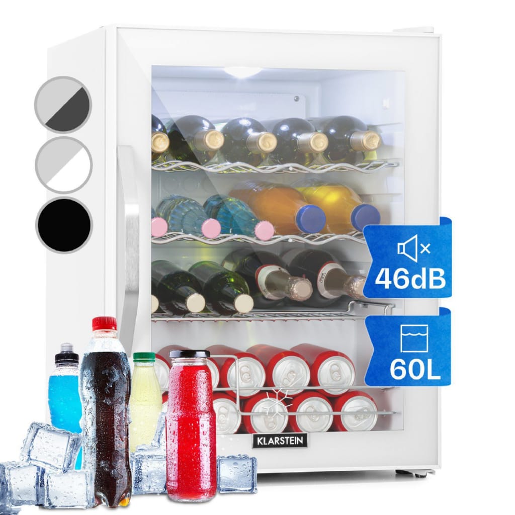 Klarstein Getränkekühlschrank Beersafe XL, 63 cm hoch, 47 cm breit, Bierkühlschrank Hausbar Getränke Flaschenkühlschrank Glastür