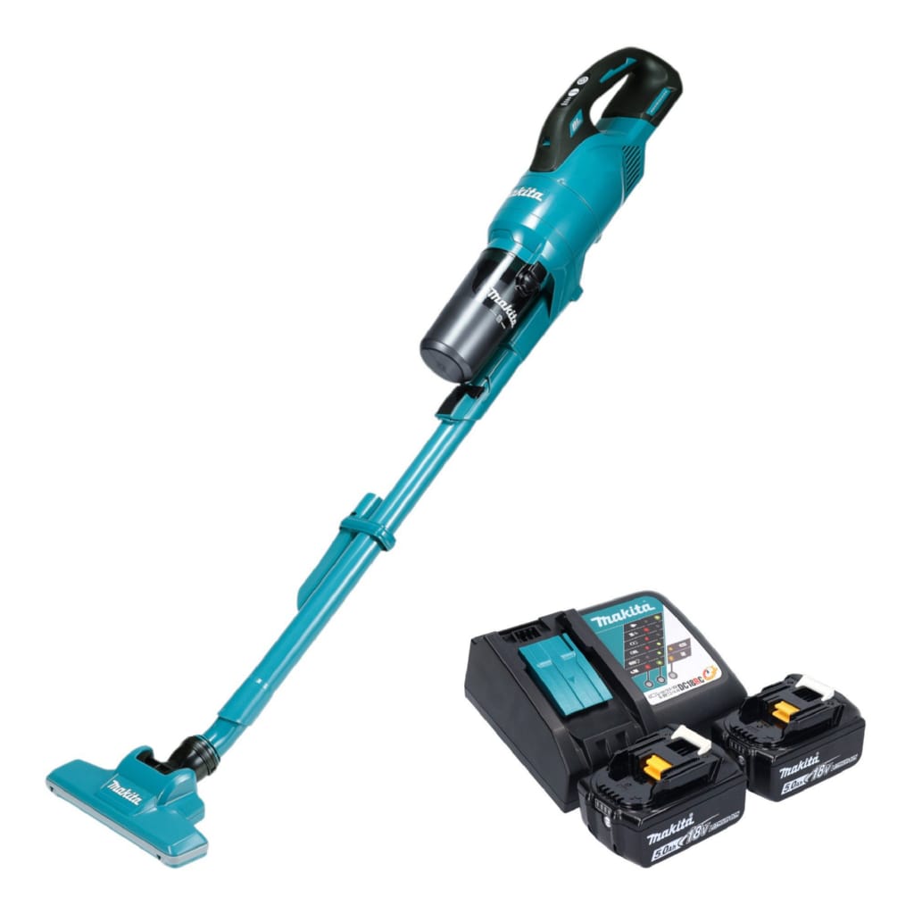Makita Akku-Handstaubsauger DCL 286 FRT2 Akku Staubsauger 18 V 0,25 l + 2x Akku 5,0 Ah + Ladegerät