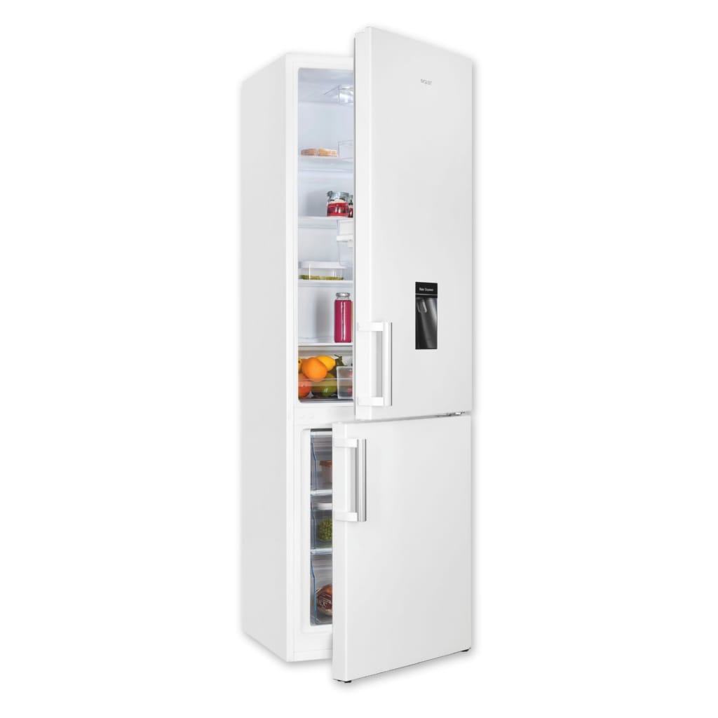 exquisit Kühl-/Gefrierkombination KGC5265-70-H-WS-010E, 180 cm hoch, 55 cm breit, Wasserspender, 4*-Gefrieren, LED-Innenbeleuchtung, Glasablagen