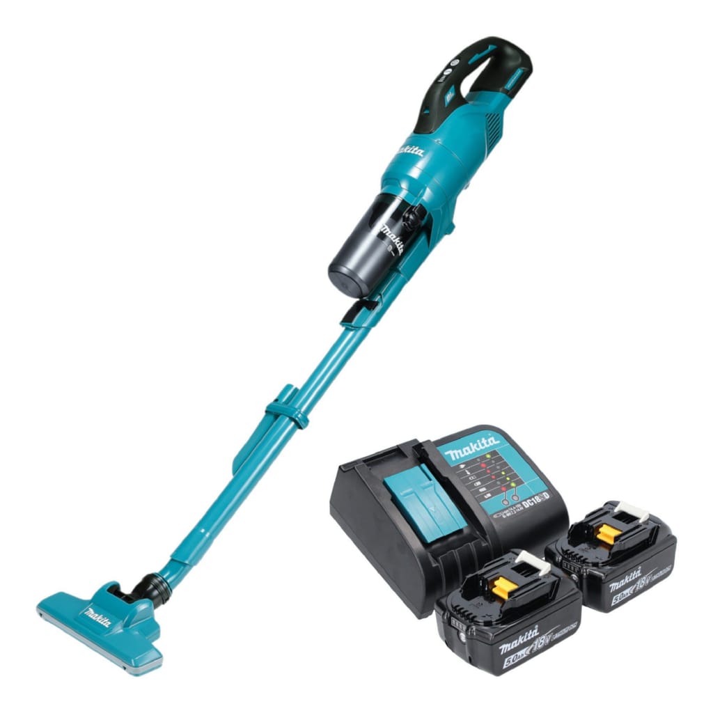 Makita Akku-Handstaubsauger DCL 286 FST2 Akku Staubsauger 18 V 0,25 l + 2x Akku 5,0 Ah + Ladegerät