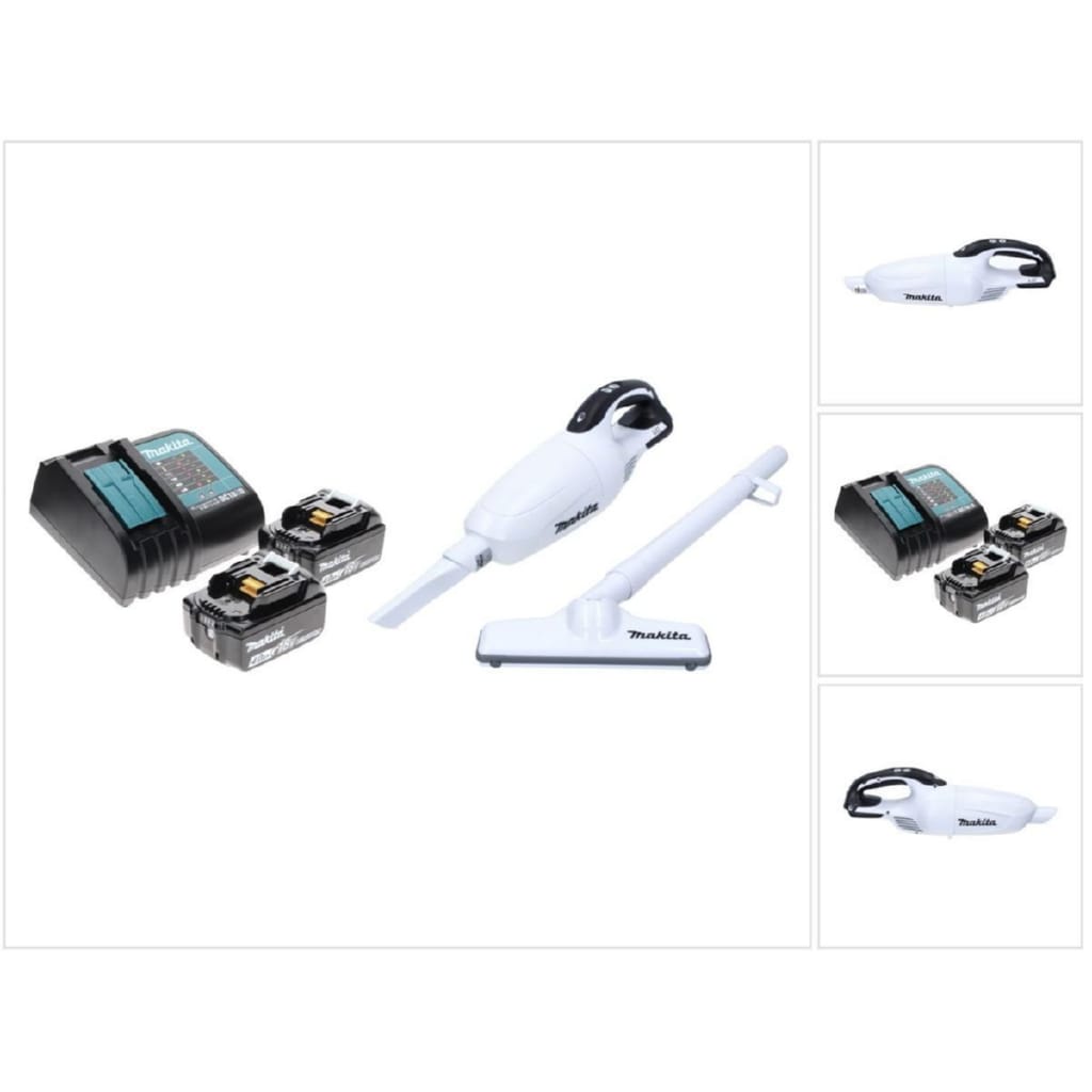 Makita Akku-Handstaubsauger DCL 181 FRM W Akku Staubsauger 18 V Weiß + 2x Akku 4,0 Ah + Ladegerät