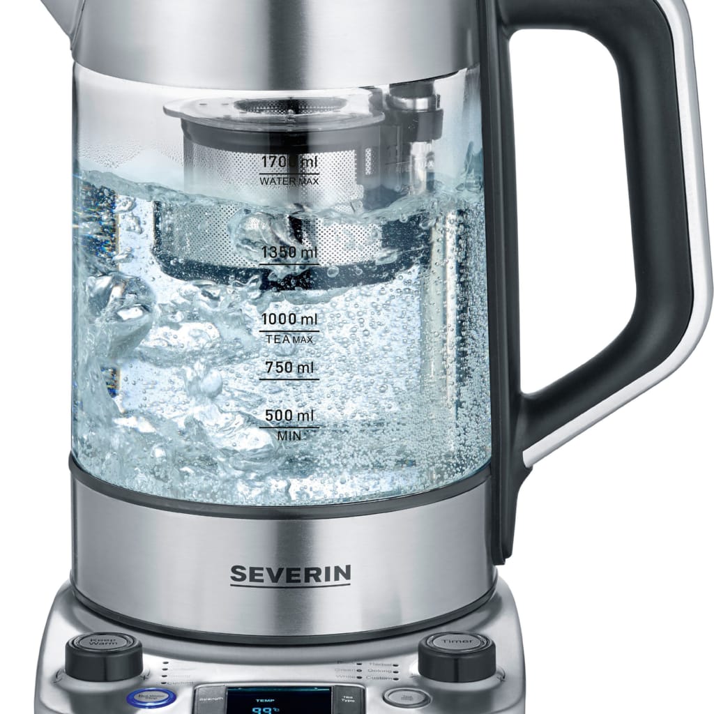 Severin Wasser-/Teekocher WK 3422, 3000 W, Temperaturstufen von 40°C – 100°C in 5°C-Schritten wählbar