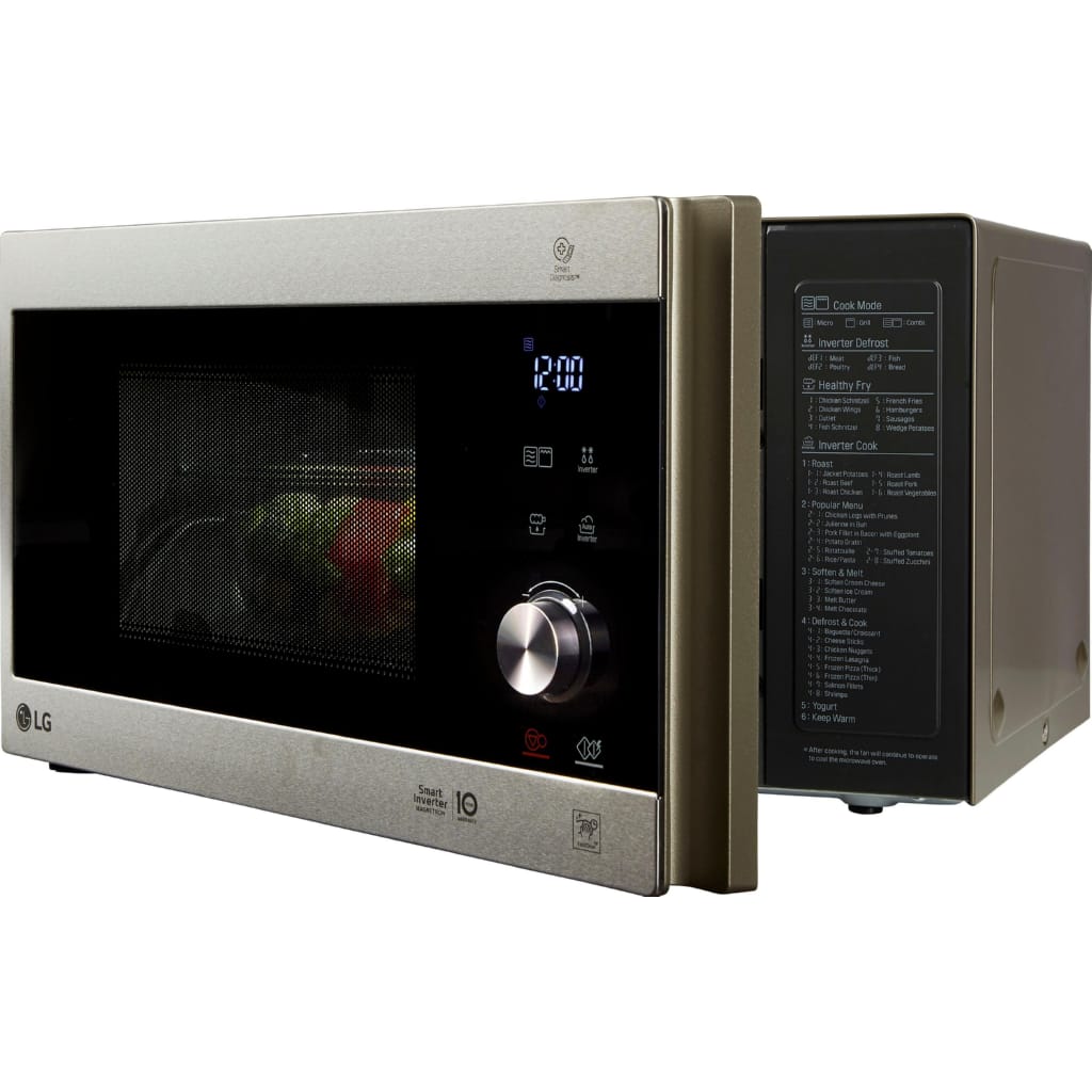 LG Mikrowelle MH 6565 CPS, Grill, 25 l, Smart Inverter Technologie, echte Glasfront
