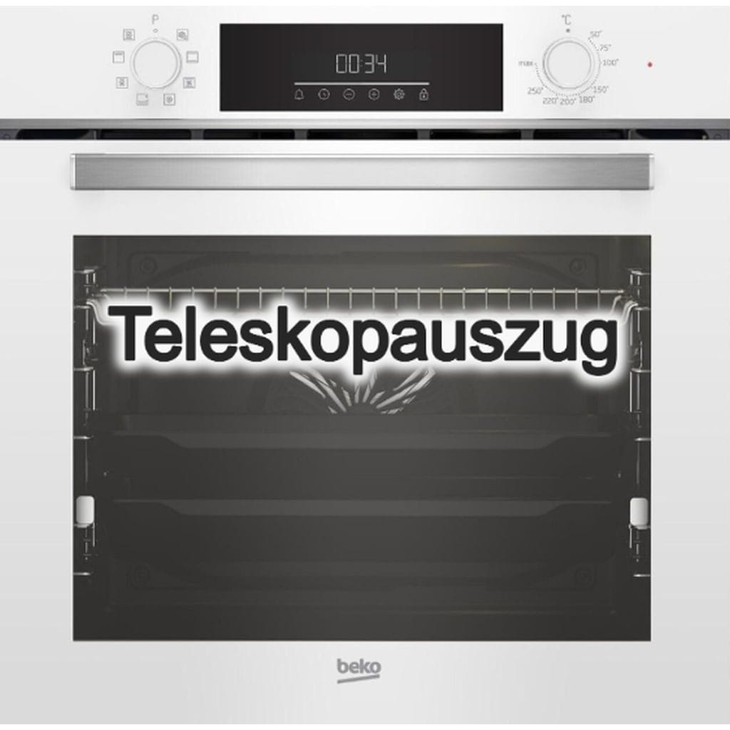 BEKO Backofen Teleskopauszug SteamShine® weiß BBIM14300WMS, mit 1-fach Teilauszug